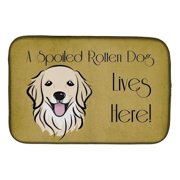 Carolines Treasures Carolines Treasures BB1453DDM Golden Retriever Spoiled Dog Lives Here Dish Drying Mat BB1453DDM - main